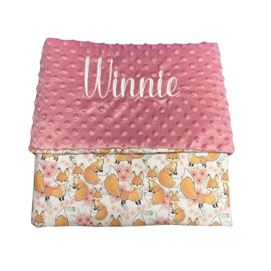 Fox Print Baby Personalised Blanket