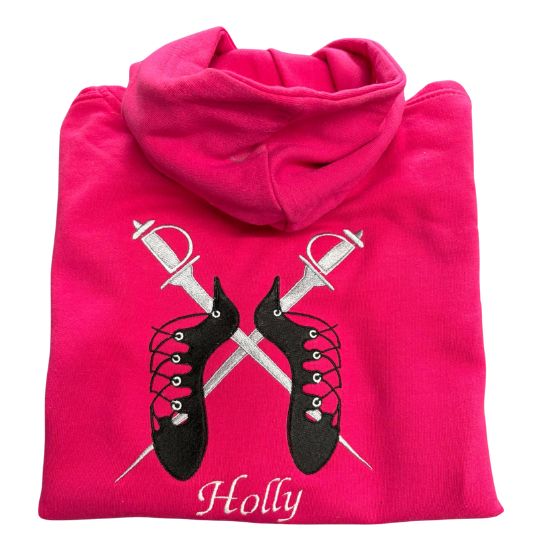 Highland Dancing Themed Embroidered Zipper Hoodie
