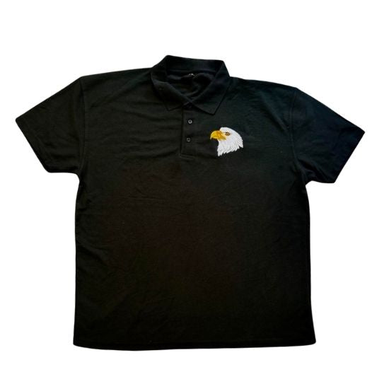 Black Polo Shirt embroidered with an Eagles Head