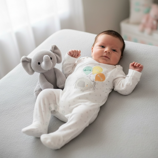 All In One Elephant “Worth The Wait” Sleepsuit NB-3M