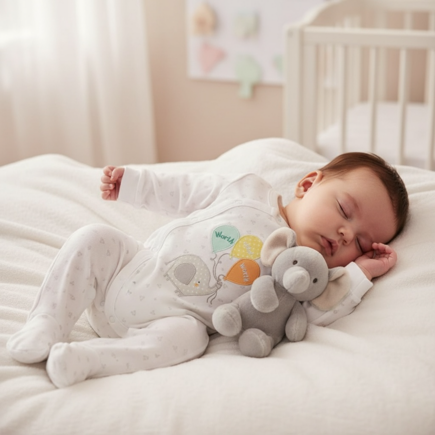All In One Elephant “Worth The Wait” Sleepsuit NB-3M